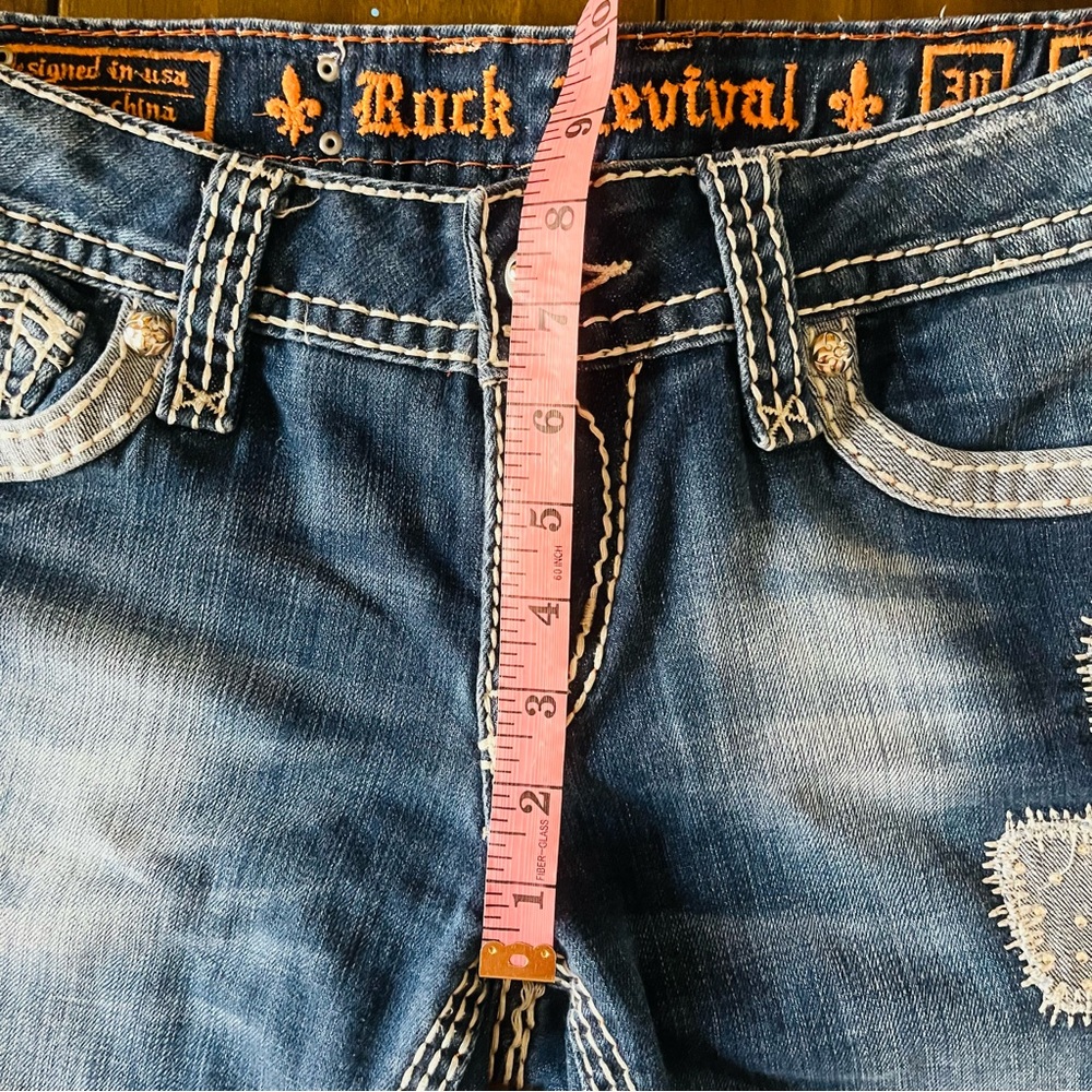 Rock Revival Alanis Boot Cut Woman’s Jeans Size 30 Denim Wash Embroidered - Picture 8 of 16